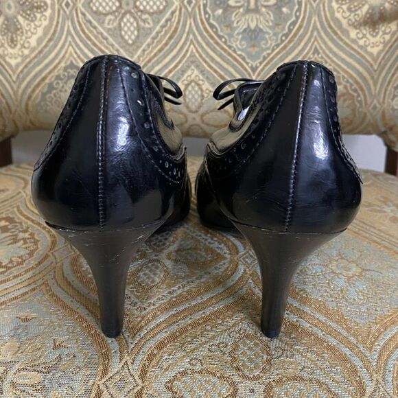 Franco Sarto black vegan patent leather Oxford booties 9.5 - Picture 6 of 11